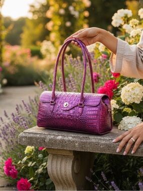 Brahmin Dayan Voltage Violet Genuine Leather Handbag NWT
